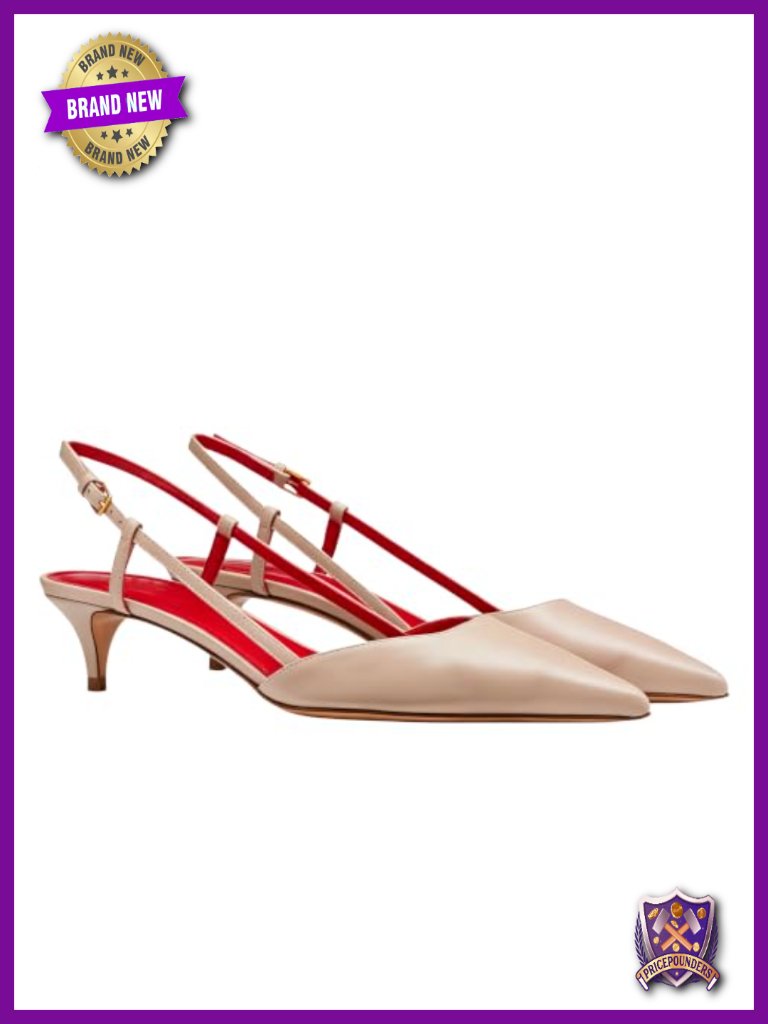 Slingback Kitten Heels Patent Leather Pumps Pointed Toe Low Heeled Sandals Slip